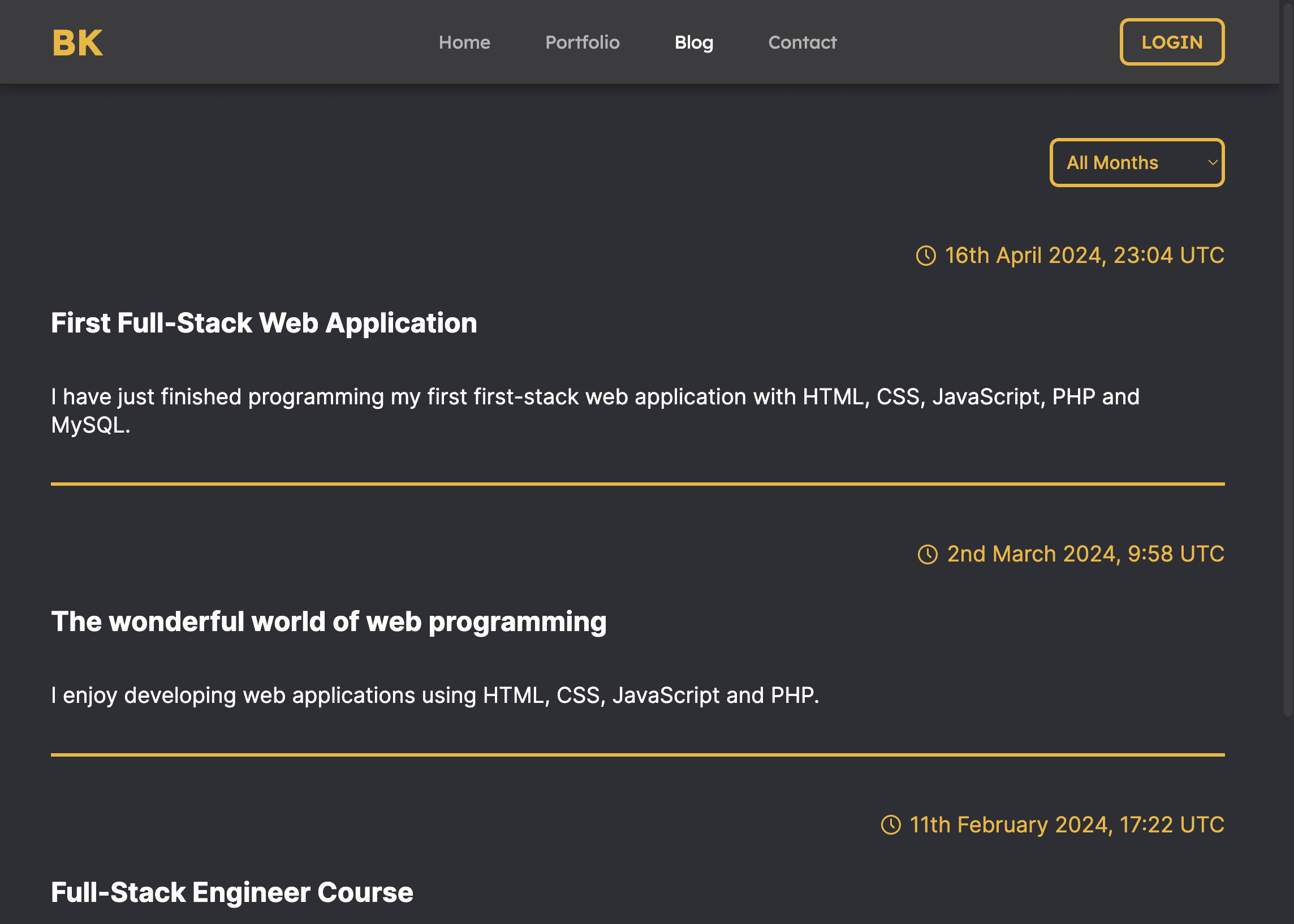 Portfolio with Blog Screenshot